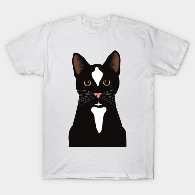 Hey! What are you doing? Cute curious Black cat watching you. T-Shirt by marina63